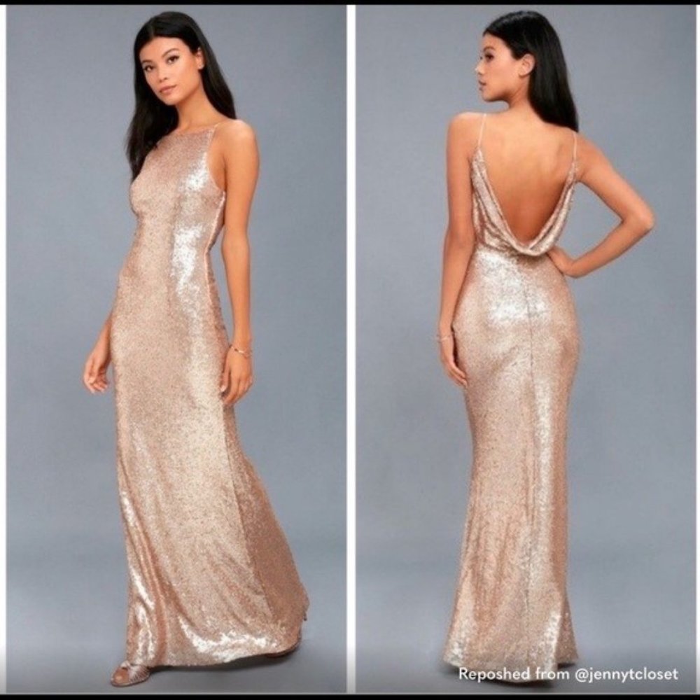 Lulu’s Gown Gold Sequined size S